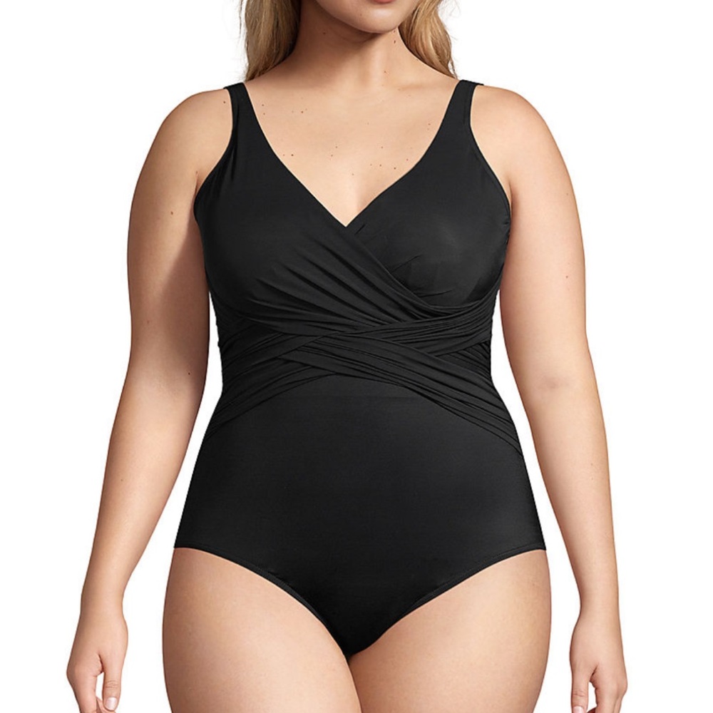 Lands End wrap swimsuit with tummy control size 24W
